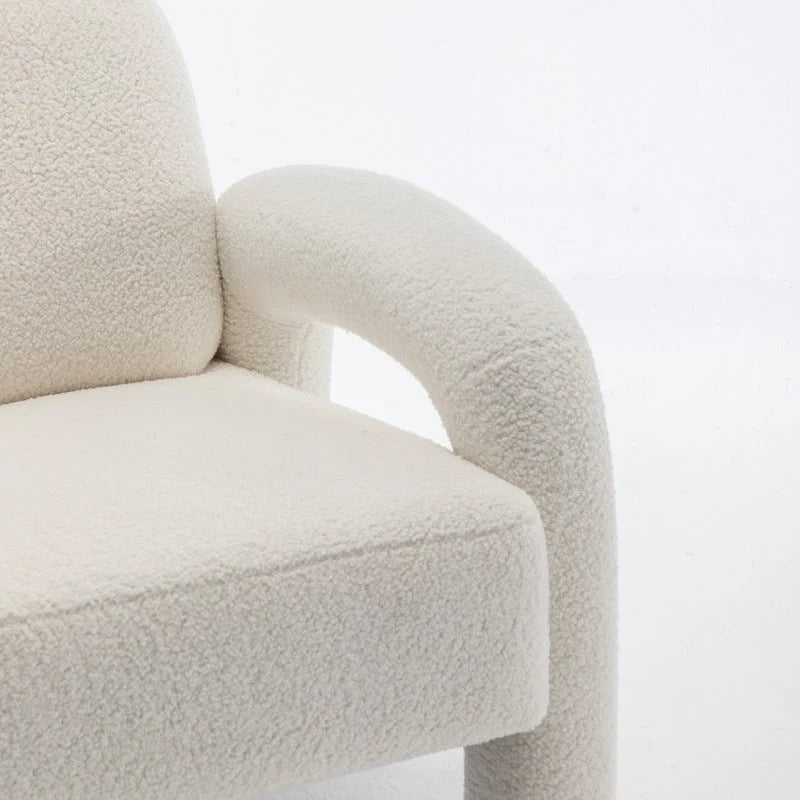 Poltrona d'accento moderna in tessuto Teddy, singola, colori assortiti