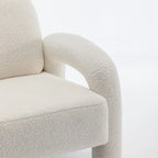 Poltrona d'accento moderna in tessuto Teddy, singola, colori assortiti