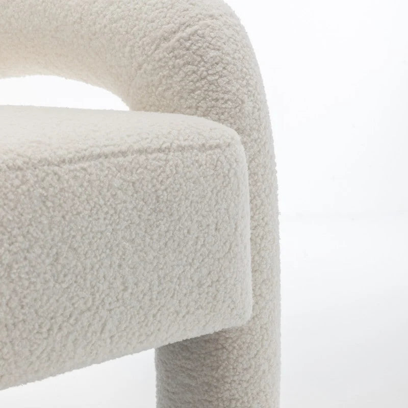 Poltrona d'accento moderna in tessuto Teddy, singola, colori assortiti