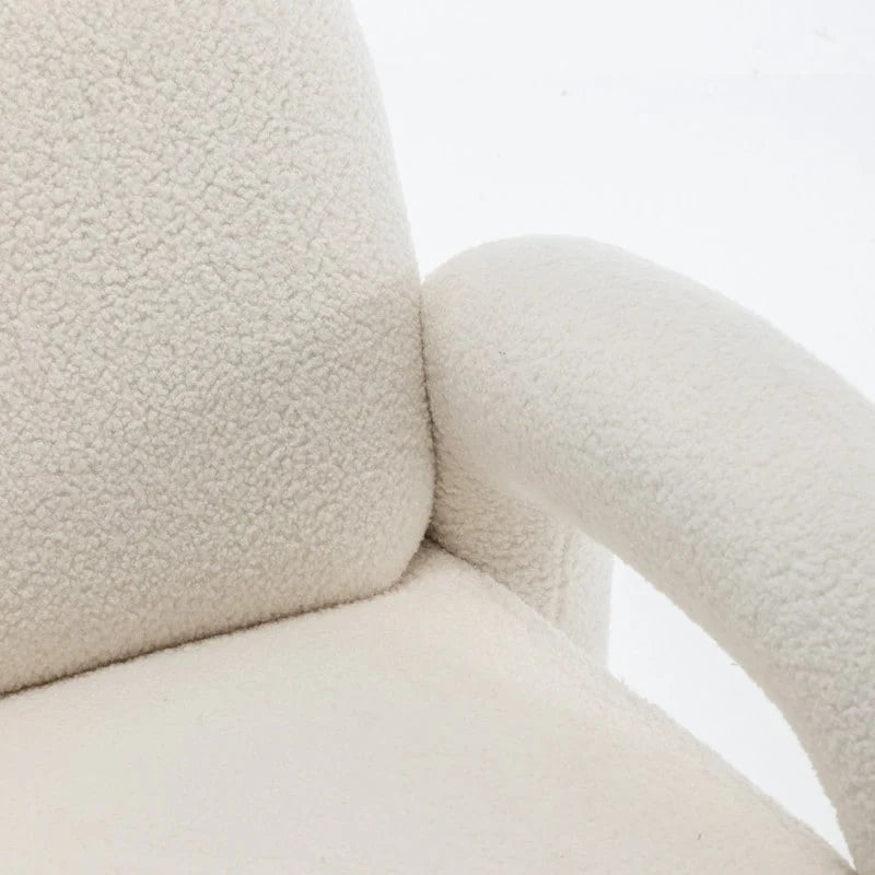Poltrona d'accento moderna in tessuto Teddy, singola, colori assortiti