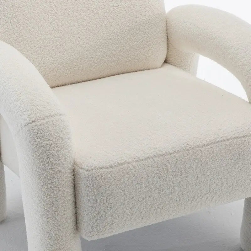 Poltrona d'accento moderna in tessuto Teddy, singola, colori assortiti