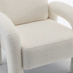 Poltrona d'accento moderna in tessuto Teddy, singola, colori assortiti