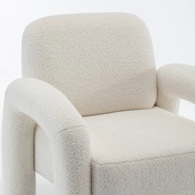 Poltrona d'accento moderna in tessuto Teddy, singola, colori assortiti
