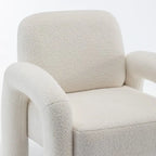Poltrona d'accento moderna in tessuto Teddy, singola, colori assortiti