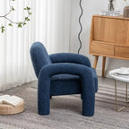 Poltrona d'accento moderna in tessuto Teddy, singola, colori assortiti