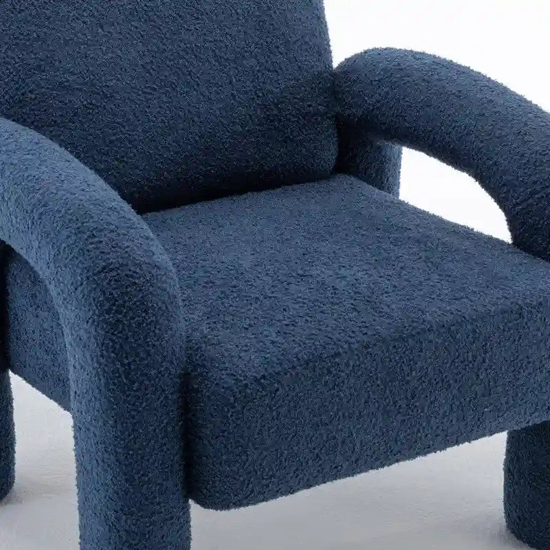 Poltrona d'accento moderna in tessuto Teddy, singola, colori assortiti