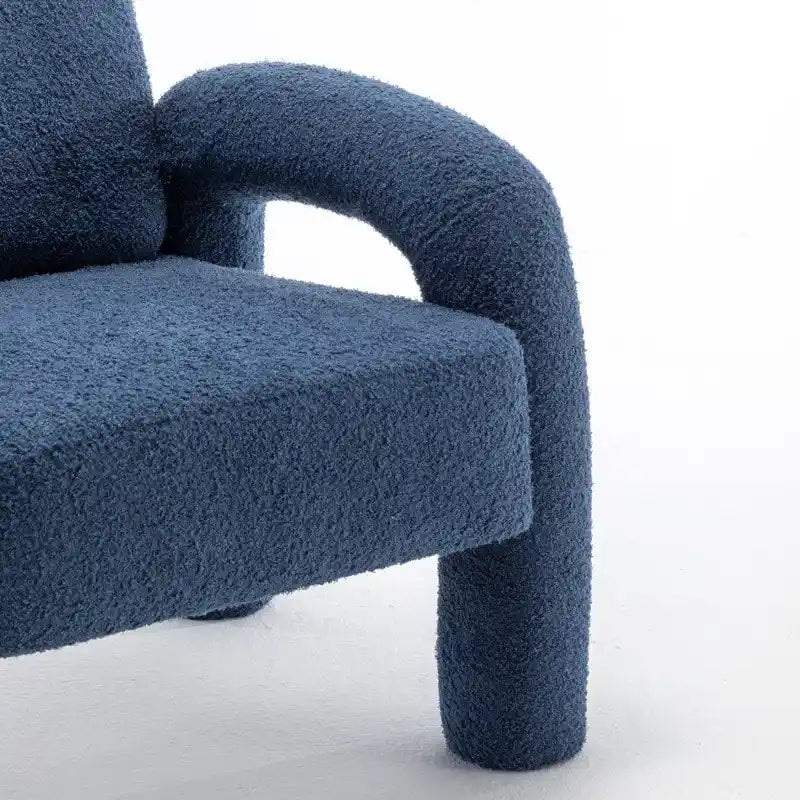 Poltrona d'accento moderna in tessuto Teddy, singola, colori assortiti