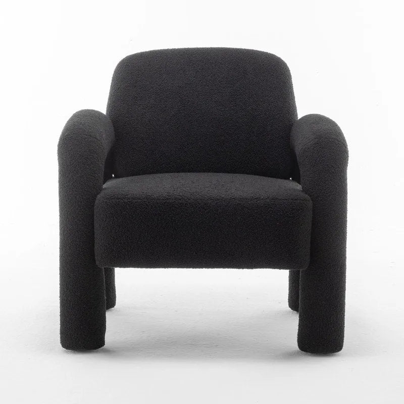 Poltrona d'accento moderna in tessuto Teddy, singola, colori assortiti
