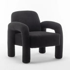 Poltrona d'accento moderna in tessuto Teddy, singola, colori assortiti