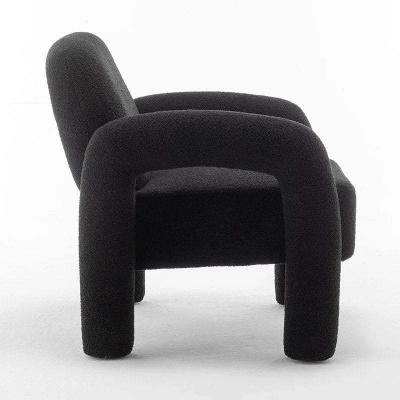 Poltrona d'accento moderna in tessuto Teddy, singola, colori assortiti