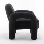 Poltrona d'accento moderna in tessuto Teddy, singola, colori assortiti