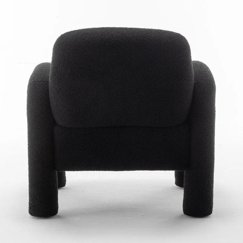 Poltrona d'accento moderna in tessuto Teddy, singola, colori assortiti