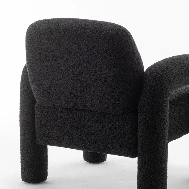 Poltrona d'accento moderna in tessuto Teddy, singola, colori assortiti
