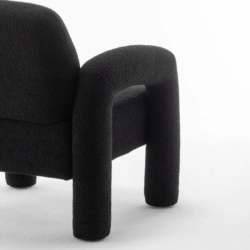 Poltrona d'accento moderna in tessuto Teddy, singola, colori assortiti