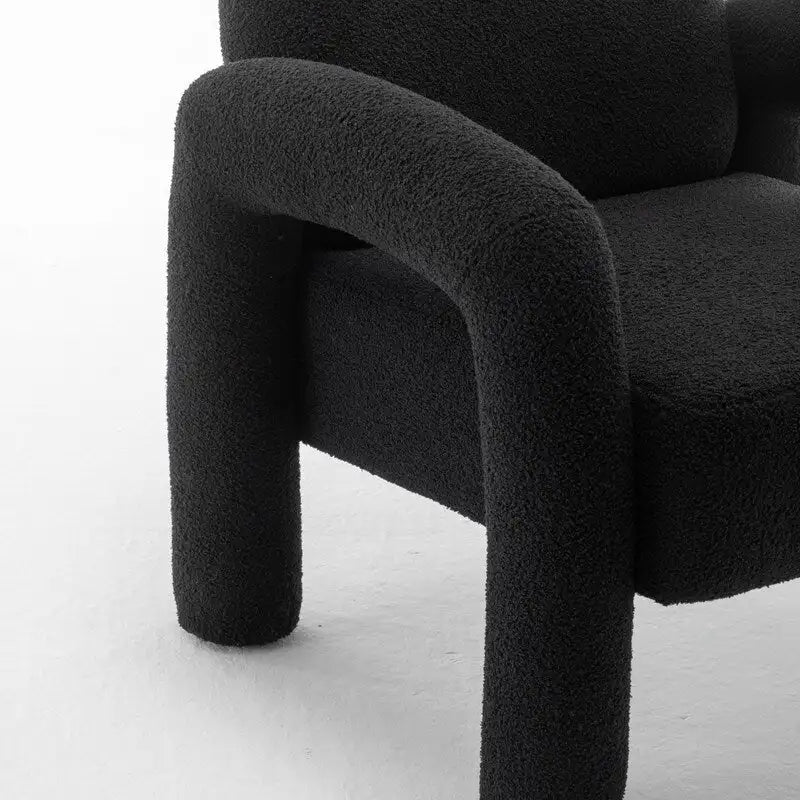Poltrona d'accento moderna in tessuto Teddy, singola, colori assortiti