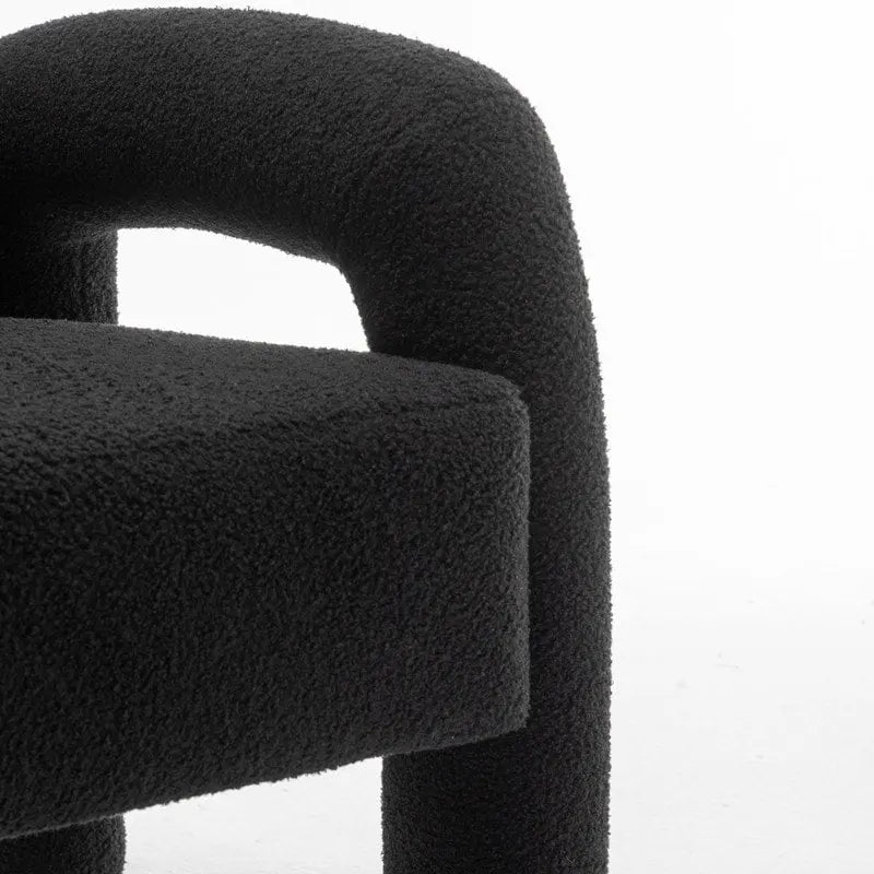 Poltrona d'accento moderna in tessuto Teddy, singola, colori assortiti