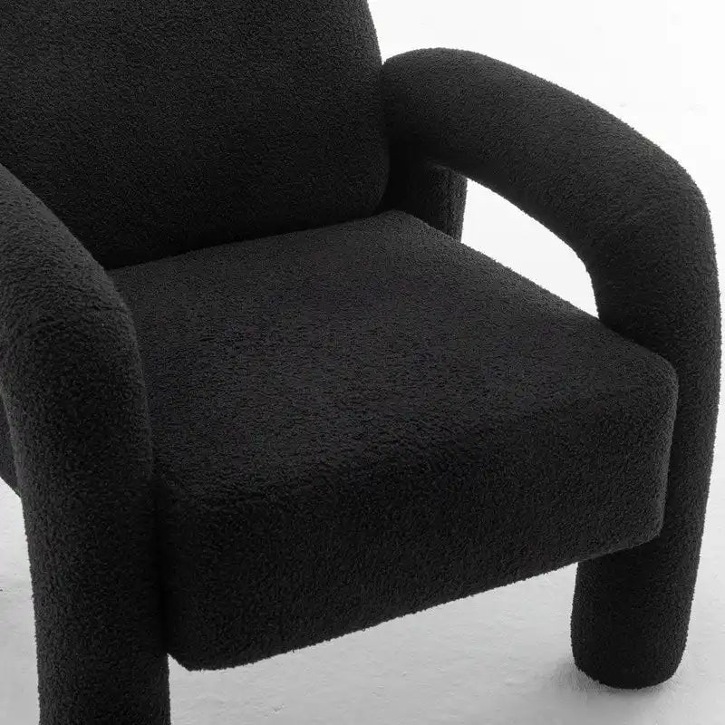 Poltrona d'accento moderna in tessuto Teddy, singola, colori assortiti