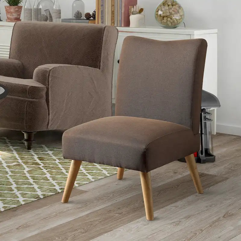 Sedia d'Appoggio Mid-Century Grigia / Marrone Chiaro / Marrone / Viola / Verde, Tessuto in Lino, Seduta Singola