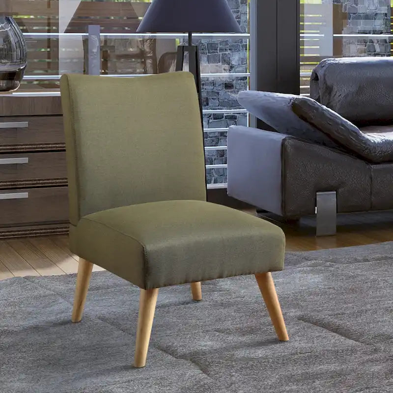 Sedia d'Appoggio Mid-Century Grigia / Marrone Chiaro / Marrone / Viola / Verde, Tessuto in Lino, Seduta Singola