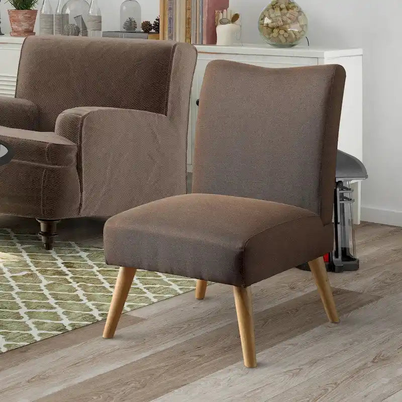 Sedia d'Appoggio Mid-Century Grigia / Marrone Chiaro / Marrone / Viola / Verde, Tessuto in Lino, Seduta Singola