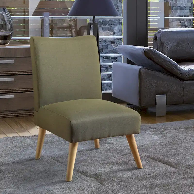 Sedia d'Appoggio Mid-Century Grigia / Marrone Chiaro / Marrone / Viola / Verde, Tessuto in Lino, Seduta Singola
