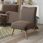 Sedia d'Appoggio Mid-Century Grigia / Marrone Chiaro / Marrone / Viola / Verde, Tessuto in Lino, Seduta Singola