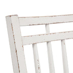 Sedia antica con schienale a fuso color bianco e corteccia invecchiata, set da 2