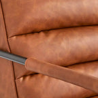 Poltrona d'accento in similpelle Mid-Century marrone scuro / grigio / cammello, seduta singola
