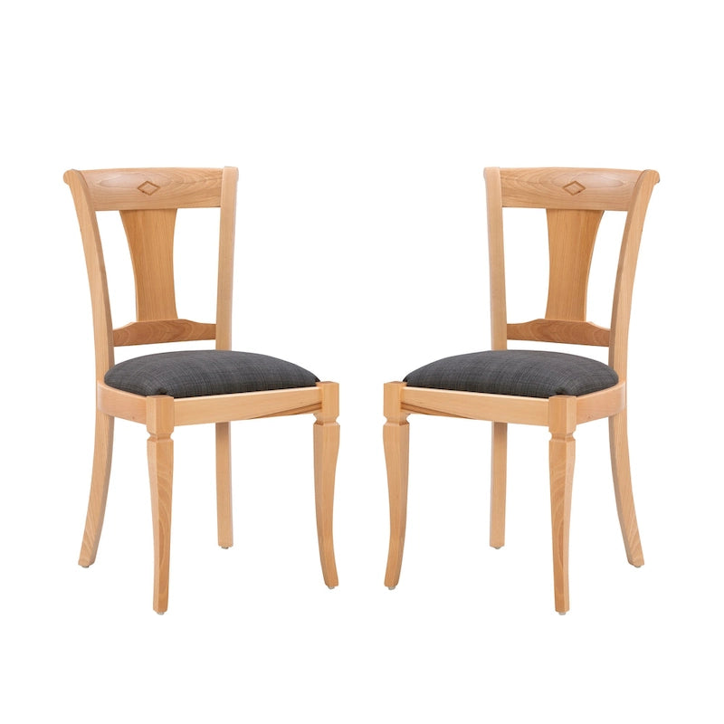 Chaise d'appoint de salle à manger en bois massif (lot de 2)