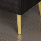 Comodino moderno bianco/nero con 1 cassetto e ripiano aperto, per 1 persona