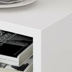 Comodino moderno bianco/nero con 1 cassetto e ripiano aperto, per 1 persona