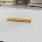 Comodino moderno bianco/nero con 1 cassetto e ripiano aperto, per 1 persona