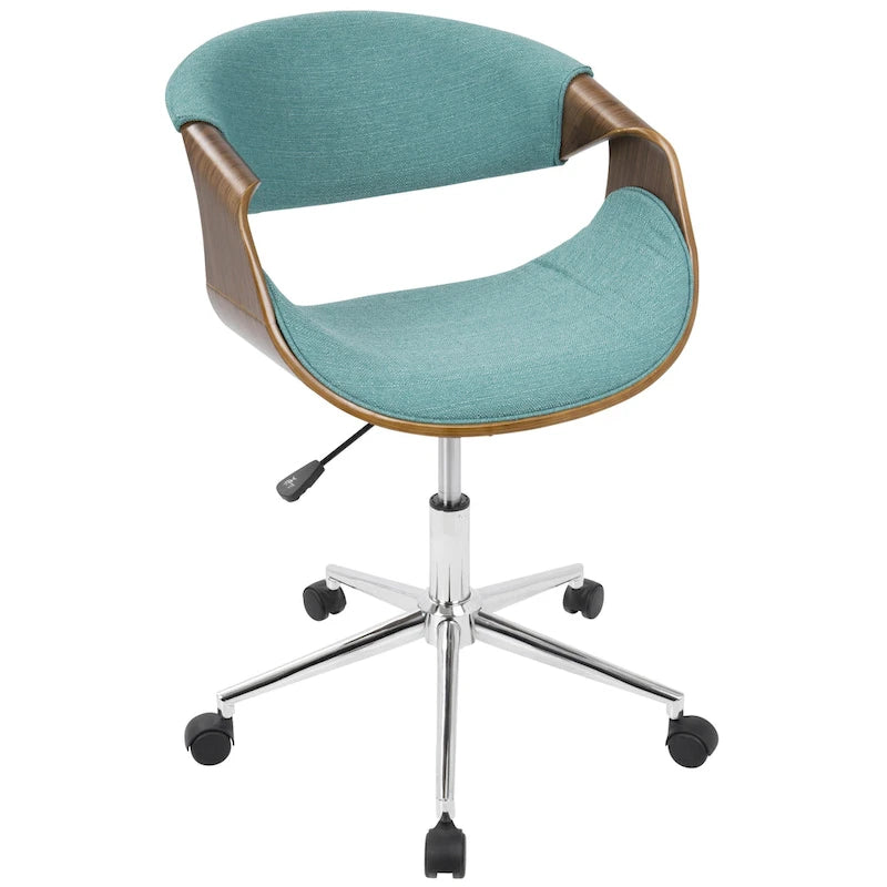 Chaise de bureau moderne en noyer de style mi-siècle