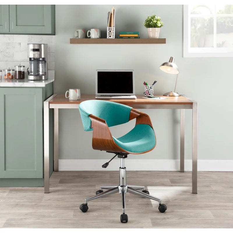 Chaise de bureau moderne en noyer de style mi-siècle