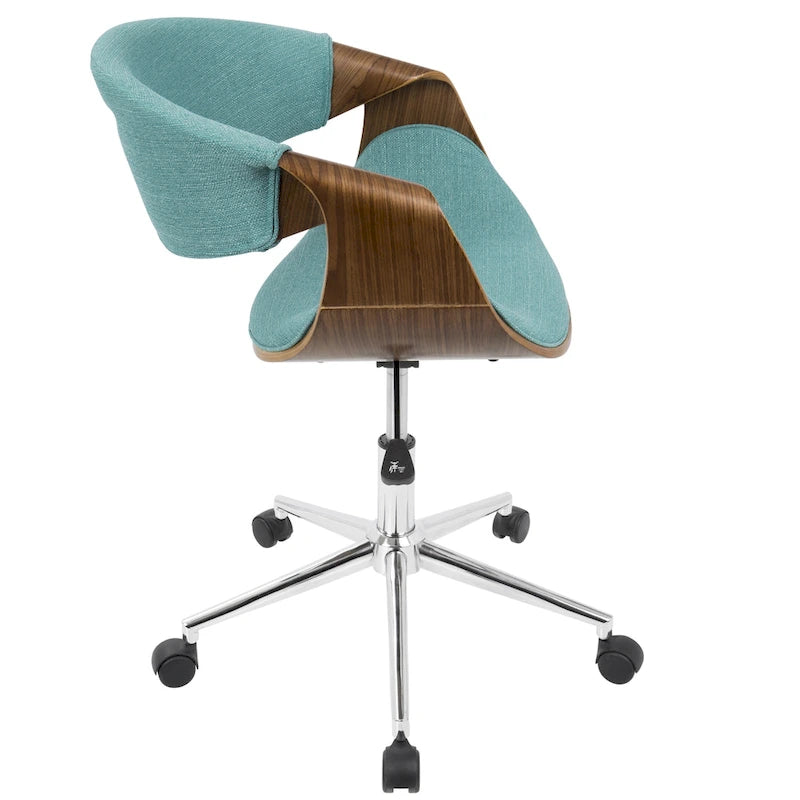 Chaise de bureau moderne en noyer de style mi-siècle