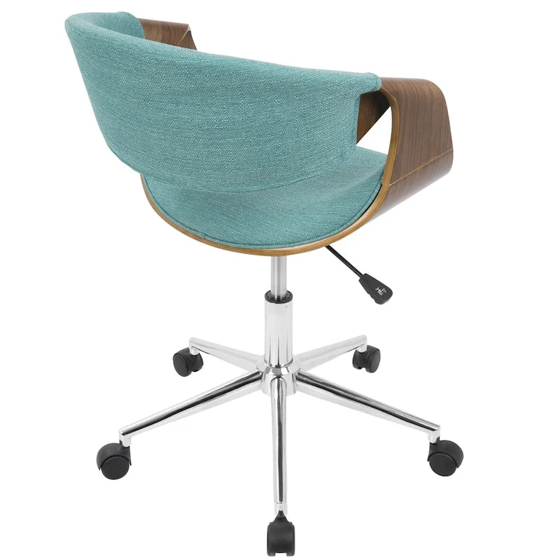 Chaise de bureau moderne en noyer de style mi-siècle