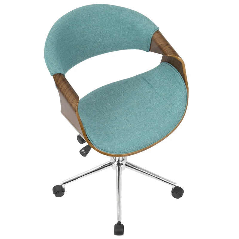 Chaise de bureau moderne en noyer de style mi-siècle
