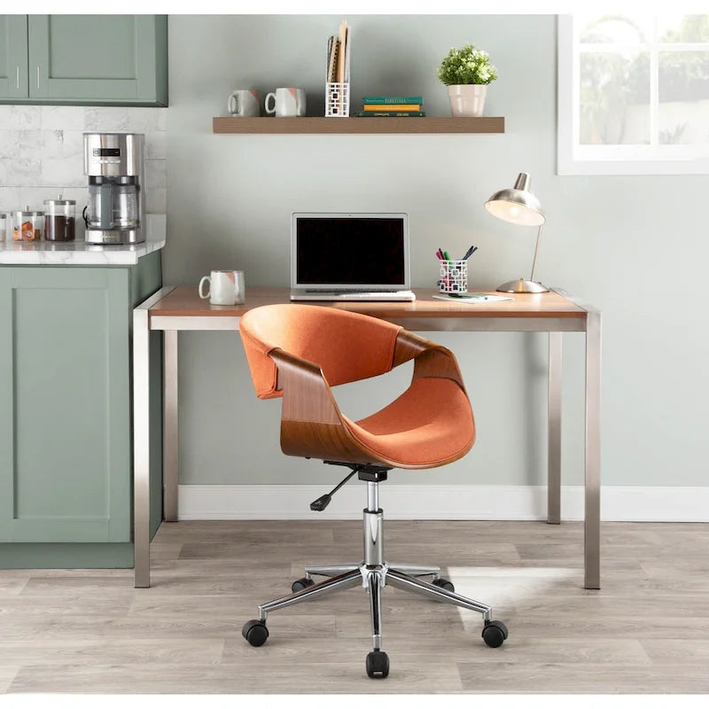 Chaise de bureau moderne en noyer de style mi-siècle