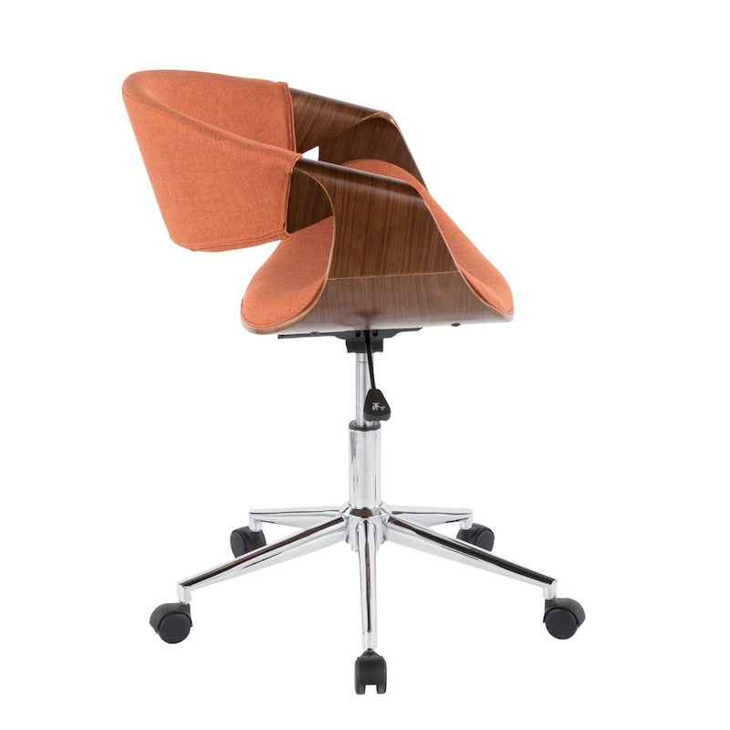 Chaise de bureau moderne en noyer de style mi-siècle