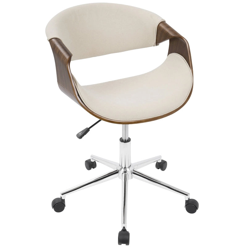 Chaise de bureau moderne en noyer de style mi-siècle