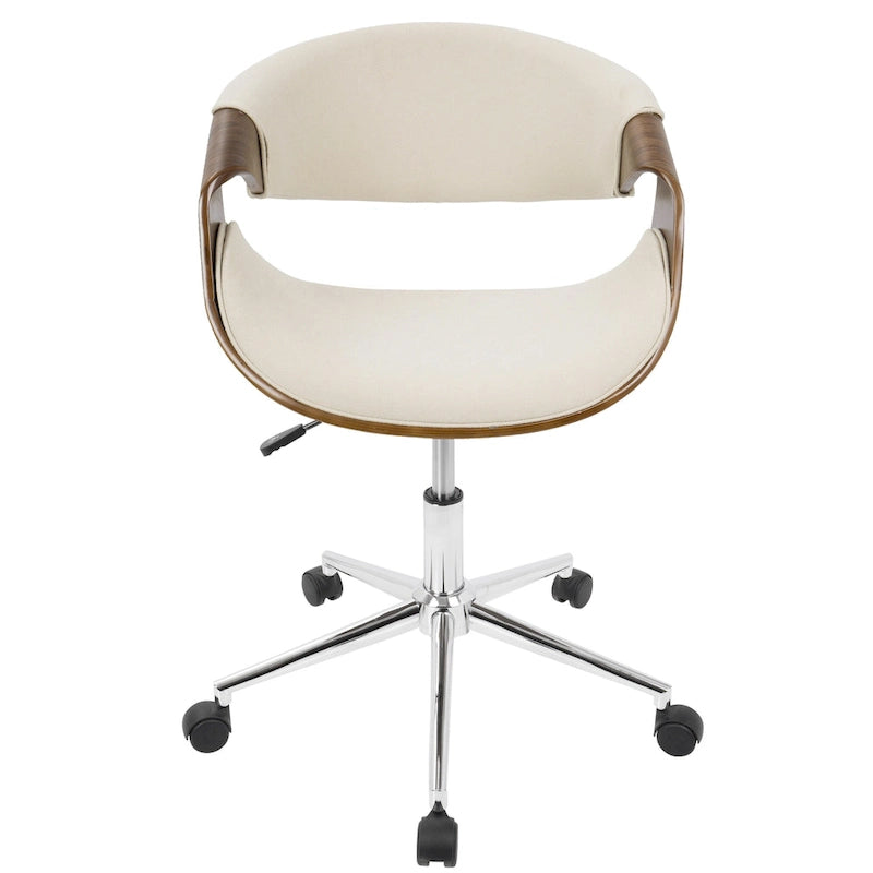 Chaise de bureau moderne en noyer de style mi-siècle