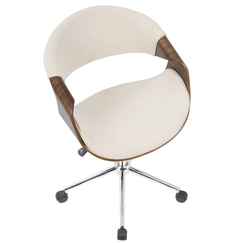 Chaise de bureau moderne en noyer de style mi-siècle