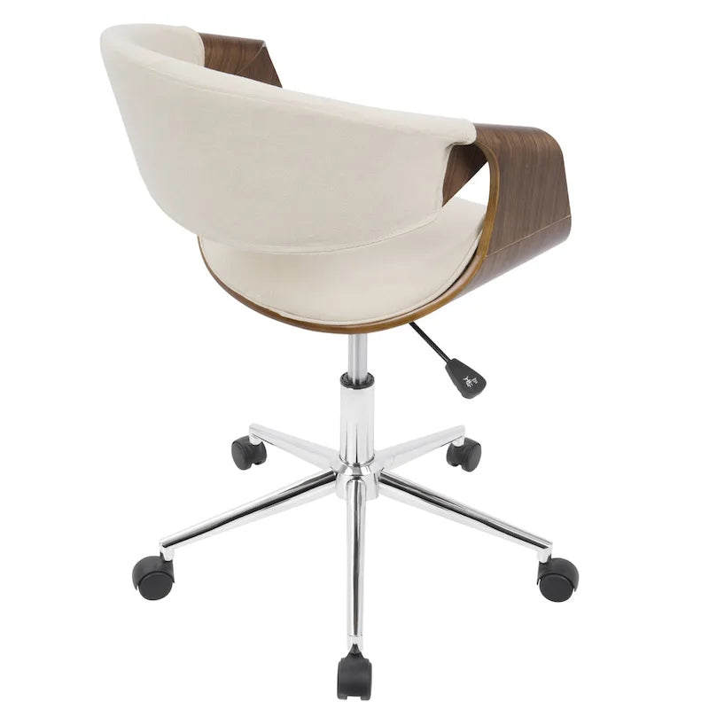 Chaise de bureau moderne en noyer de style mi-siècle
