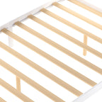 Letto a piattaforma basso grigio/bianco con 2 cassetti, matrimoniale, 1-2 persone