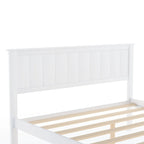 Letto a piattaforma basso grigio/bianco con 2 cassetti, matrimoniale, 1-2 persone