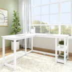 Plank and Beam Corner Desk w/ Shelves