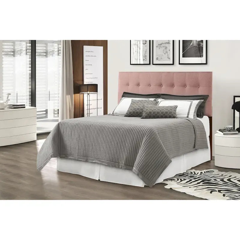 Testiera regolabile in twill e similpelle marrone / nero / bianco / grigio chiaro – Twin / Full / Queen / King, 1 persona