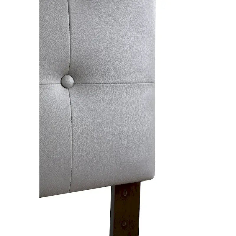 Testiera regolabile in twill e similpelle marrone / nero / bianco / grigio chiaro – Twin / Full / Queen / King, 1 persona
