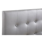 Testiera regolabile in twill e similpelle marrone / nero / bianco / grigio chiaro – Twin / Full / Queen / King, 1 persona