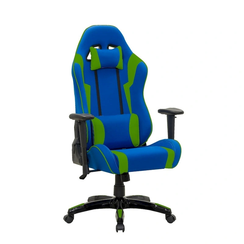 Sedia Gaming Multicolore con Schienale Alto, in Mesh e Pelle, Posto Singolo